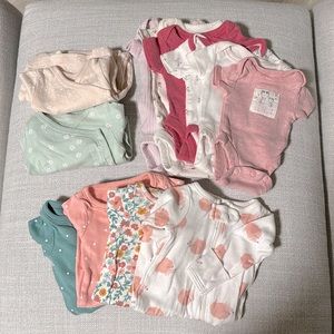 Preemie Lot of Girl’s Clothes Including Onsies, Pajamas, Gowns